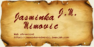 Jasminka Mimović vizit kartica